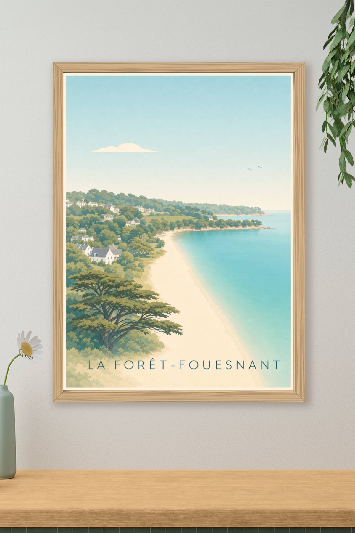Affiche de La Forêt-Fouesnant, poster de la plage de Kerleven