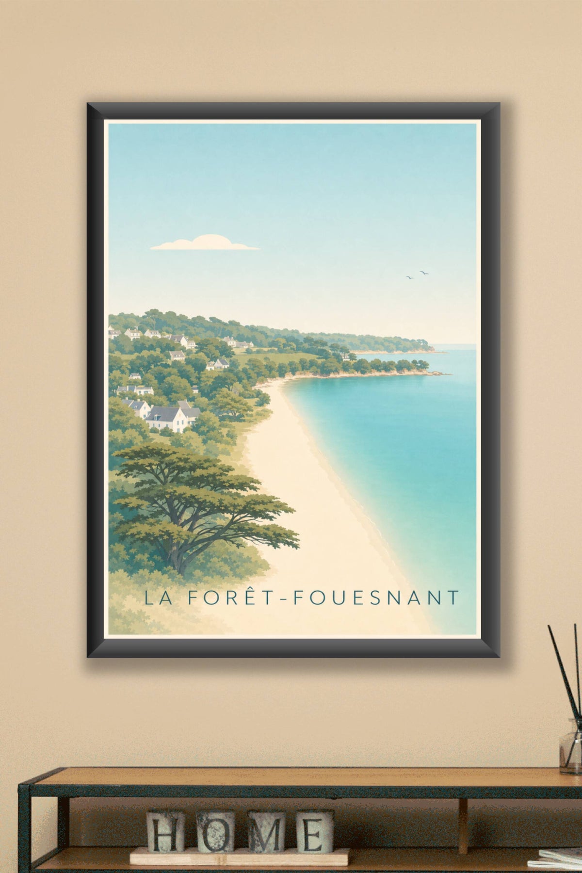 Affiche de La Forêt-Fouesnant, poster de la plage de Kerleven
