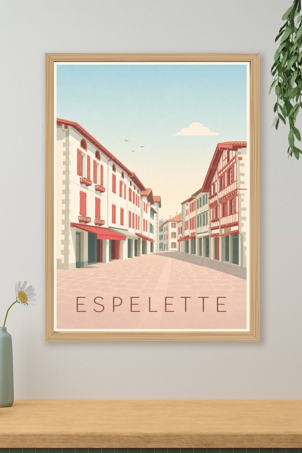Affiche d'Espelette, poster du village d'Espelette