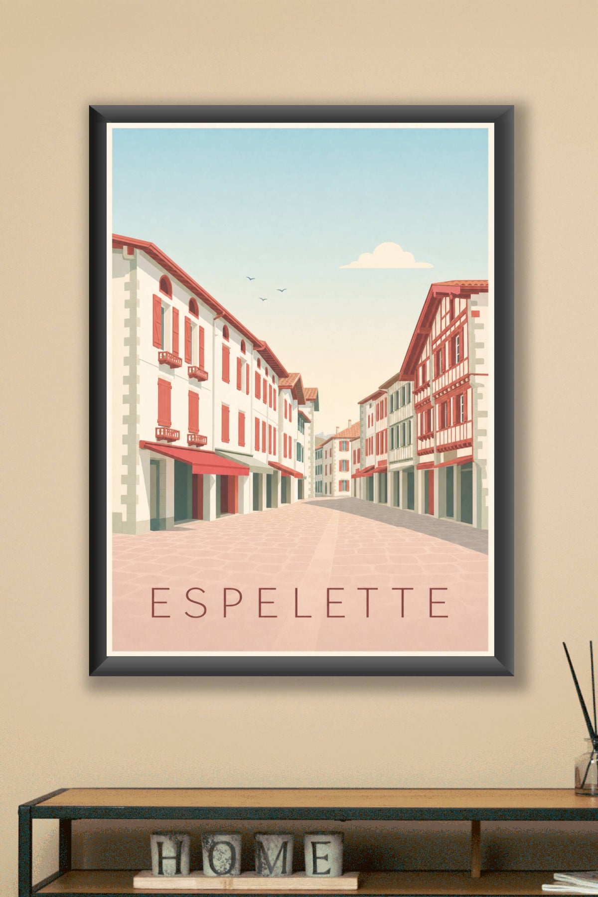 Affiche d'Espelette, poster du village d'Espelette
