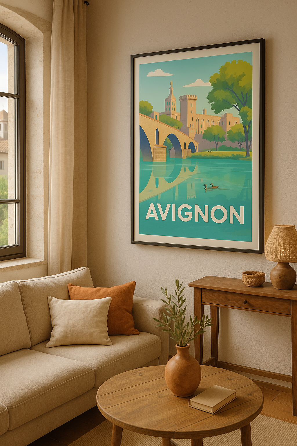 Affiche Avignon — Charme historique au fil de l'eau · poster d'art de Avignon