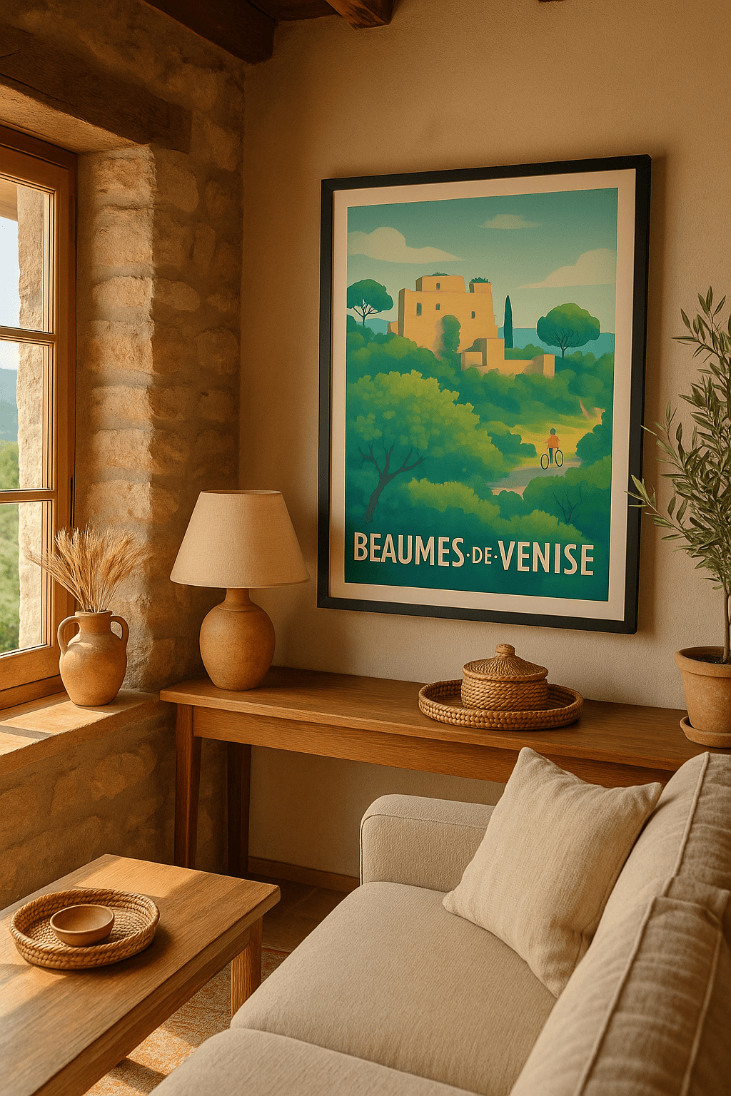 Vaucluse France Affiche de Beaumes-de-Venise - L'évasion au cœur de la nature provençale