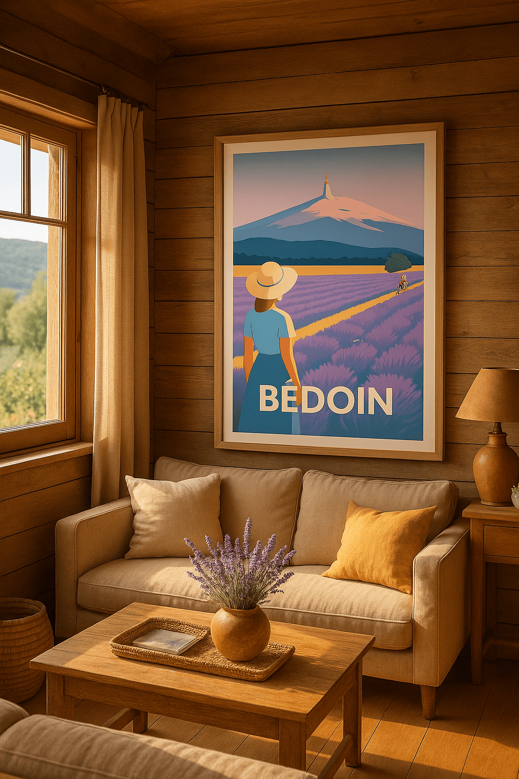 Vaucluse France Affiche de Bédoin - Évasion champêtre au pied du Mont Ventoux
