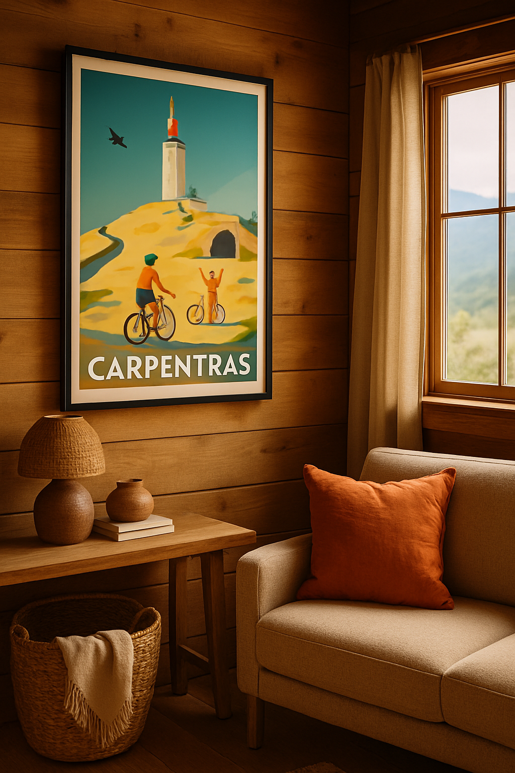Affiche Carpentras — L'escapade cycliste au Mont Ventoux · poster d'art de Carpentras