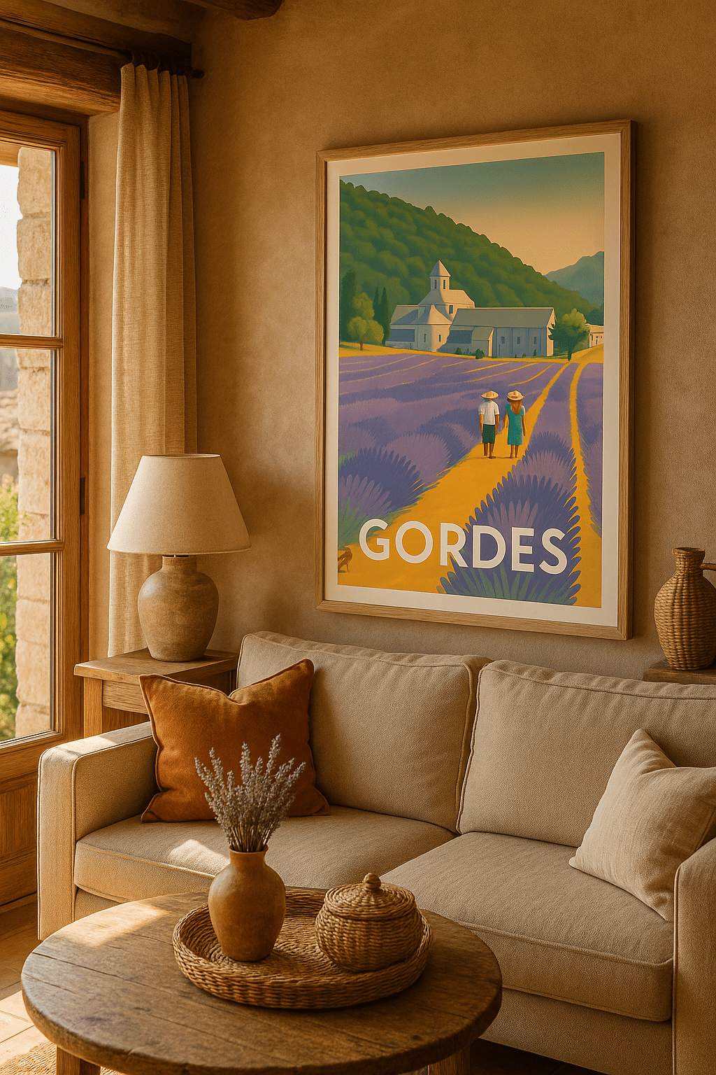 Vaucluse France Affiche de Gordes - Balade champêtre au cœur de la Provence