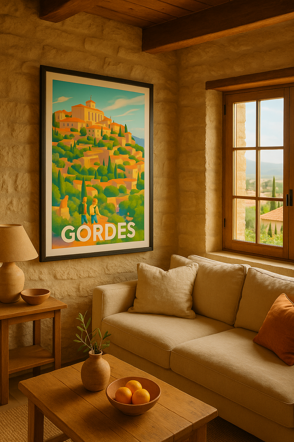 Affiche Gordes — L'élégance provençale au sommet · poster d'art de Gordes