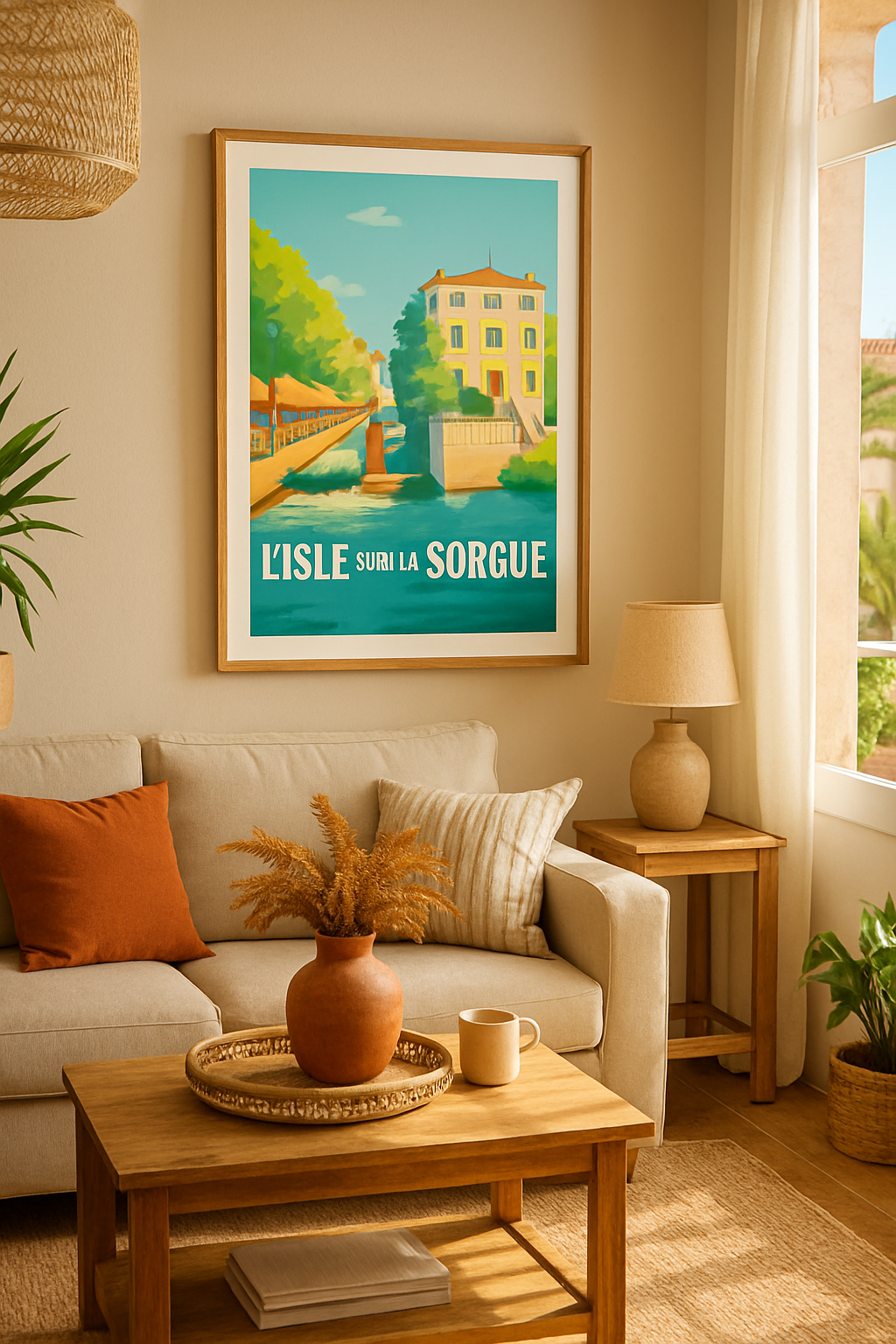 Affiche L'Isle-sur-la-Sorgue — Charme et sérénité au fil de l'eau · poster d'art de L'Isle-sur-la-Sorgue