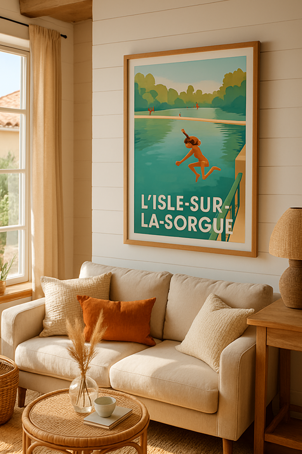Vaucluse France Affiche de L'Isle-sur-la-Sorgue - Plongez dans la douceur estivale