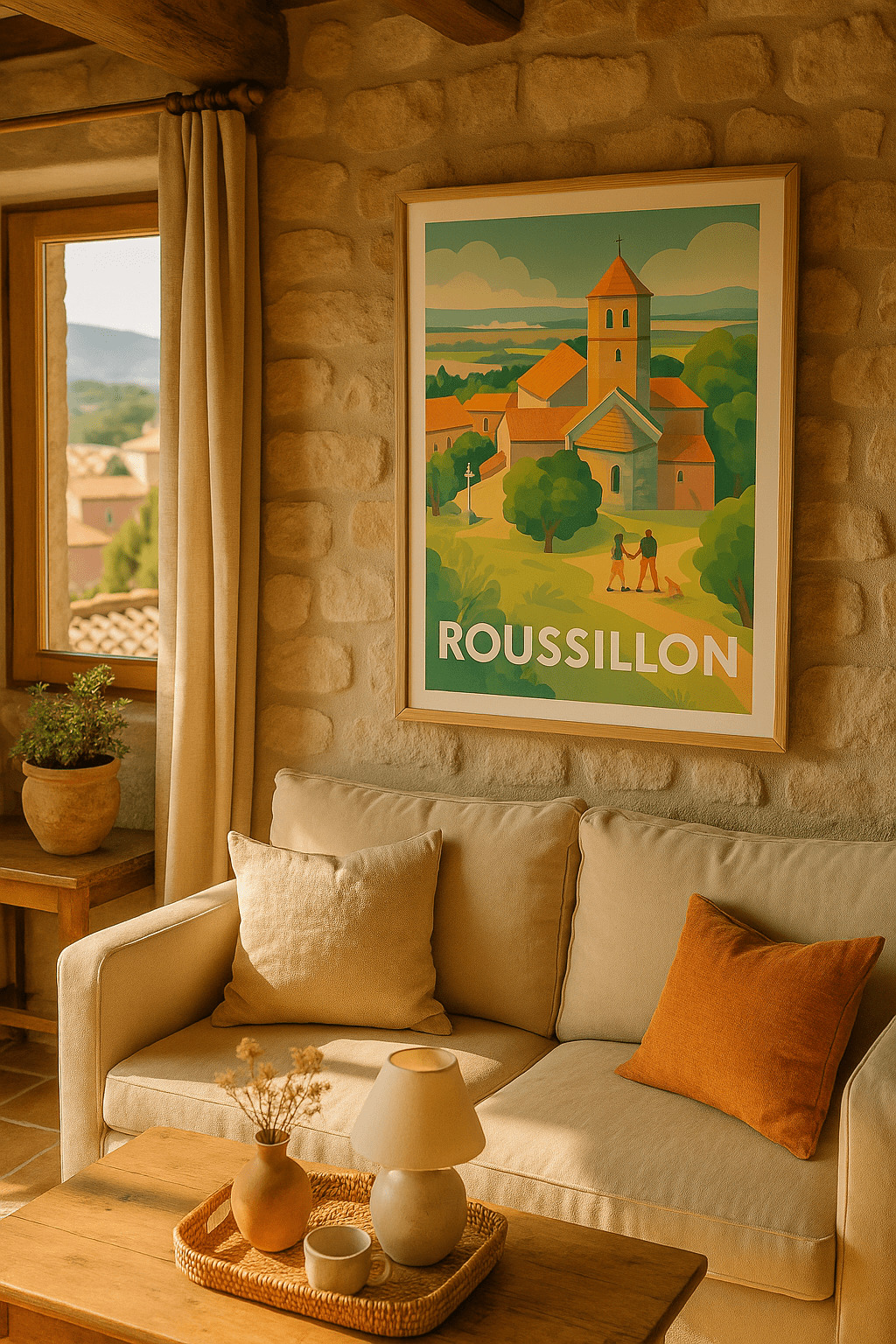 Affiche Roussillon — L'authenticité d'un village provençal · poster d'art de Roussillon