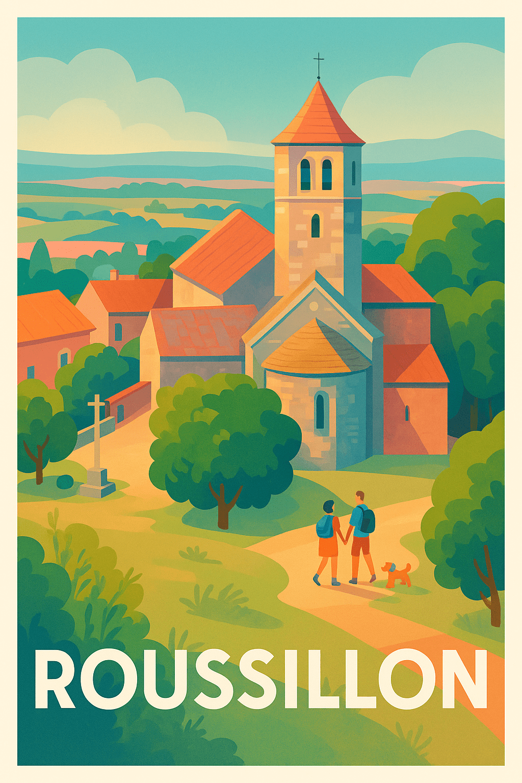 Affiche Roussillon — L'authenticité d'un village provençal · poster d'art de Roussillon