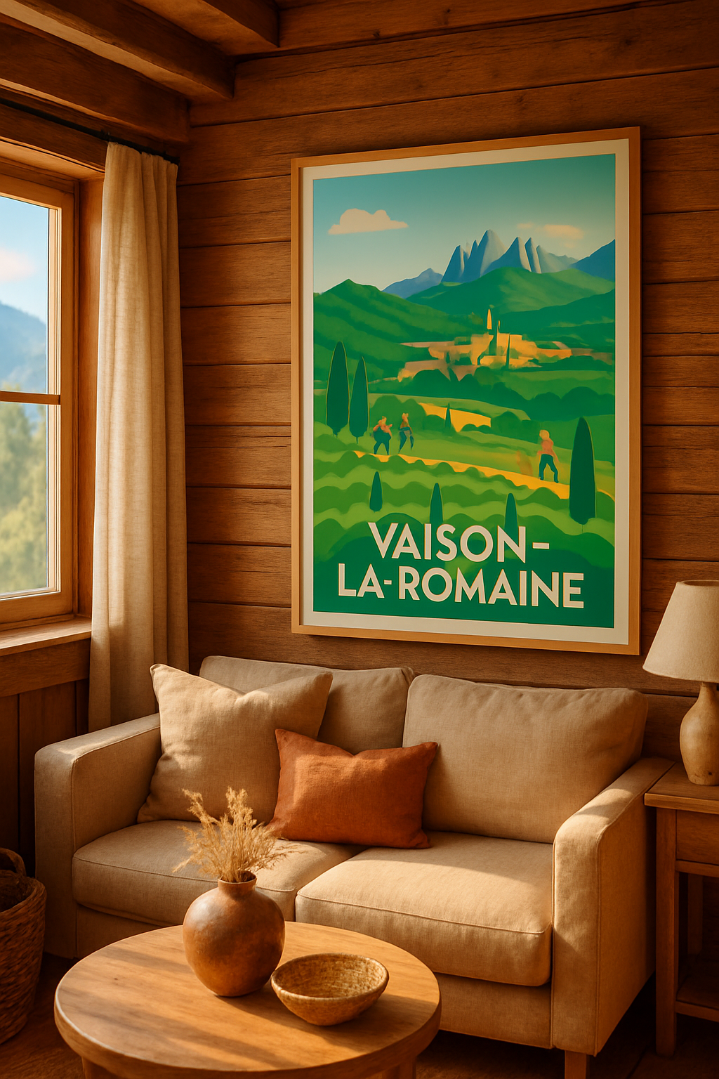 Affiche Vaison-la-Romaine — Charme provençal entre collines et montagnes · poster d'art de Vaison-la-Romaine