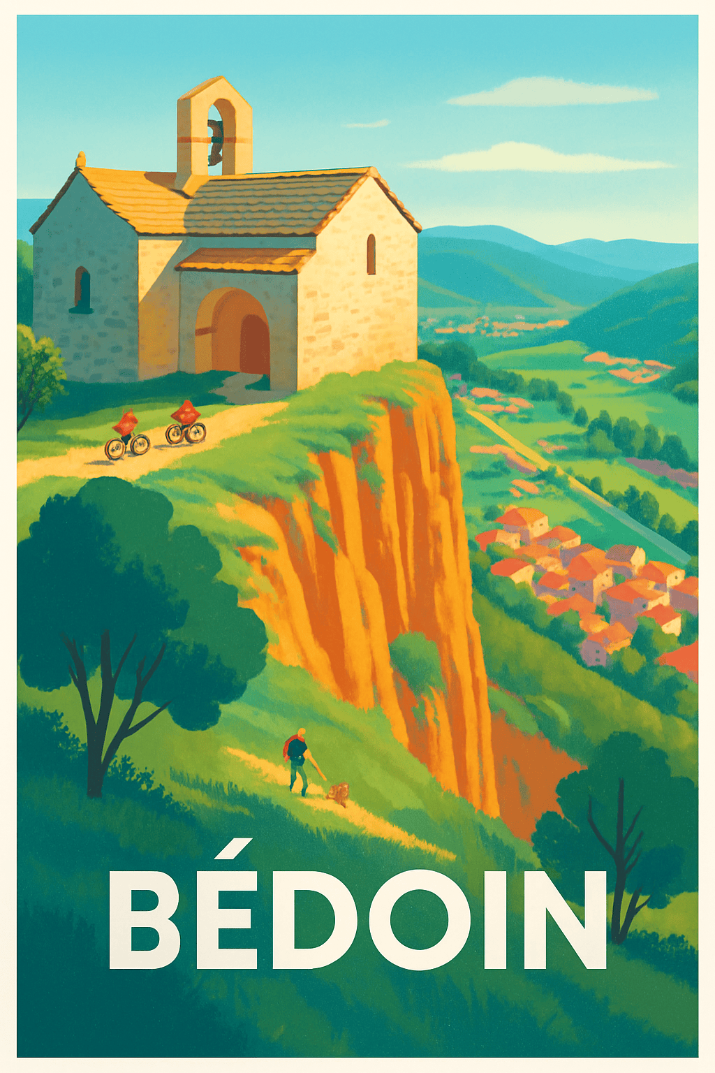 Vaucluse France Pas de Cadre / 20 × 30cm Affiche de Bédoin - Escapade au sommet du Ventoux