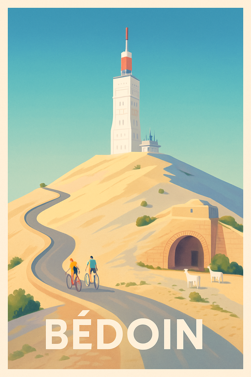 Vaucluse France Pas de Cadre / 20 × 30cm Affiche de Bédoin - Escapade en montagne et nature