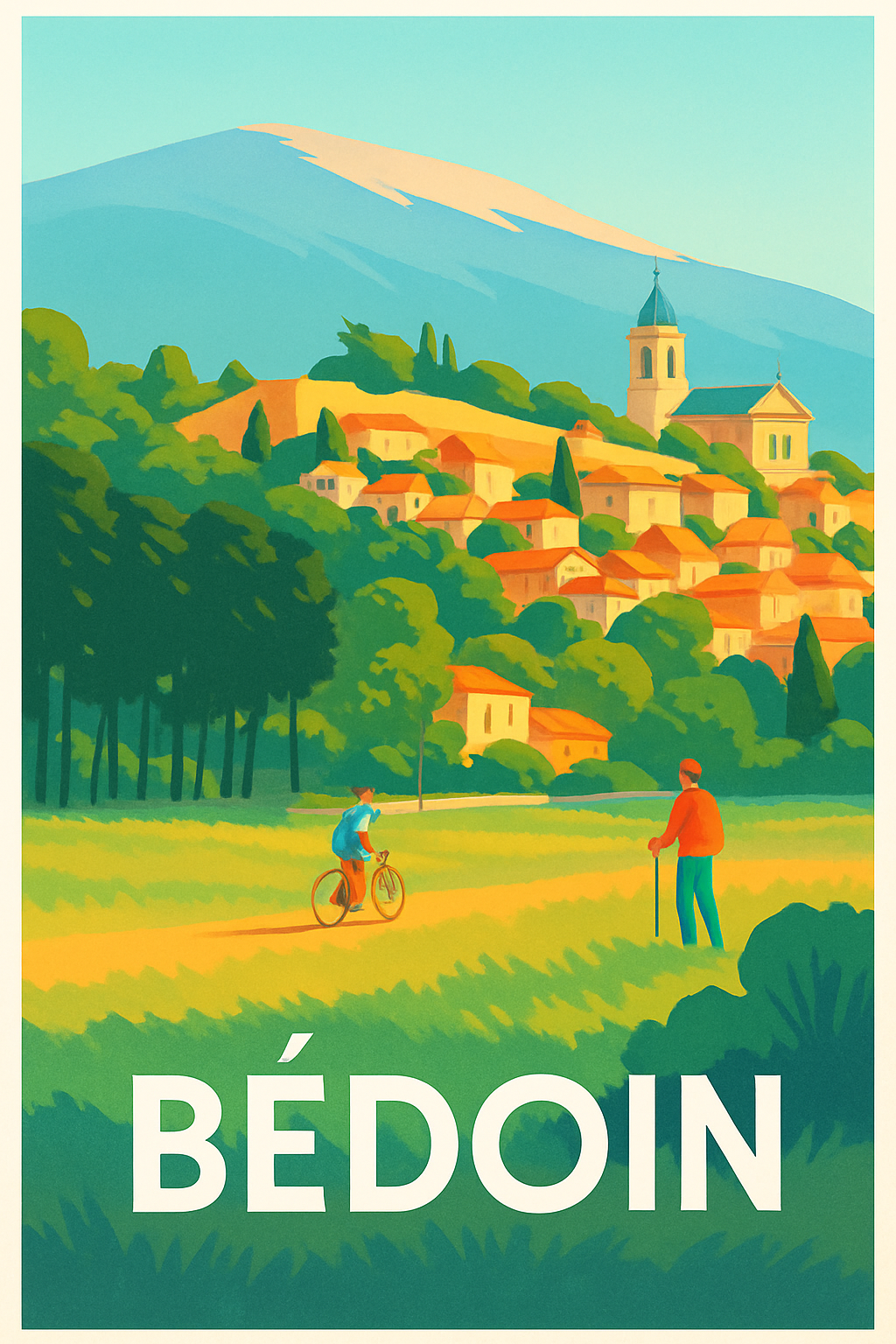 Vaucluse France Pas de Cadre / 20 × 30cm Affiche de Bédoin - L'évasion provençale au pied du Ventoux