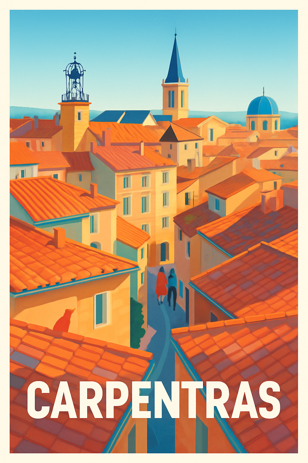 Vaucluse France Pas de Cadre / 20 × 30cm Affiche de Carpentras - Charme d'une ville provençale
