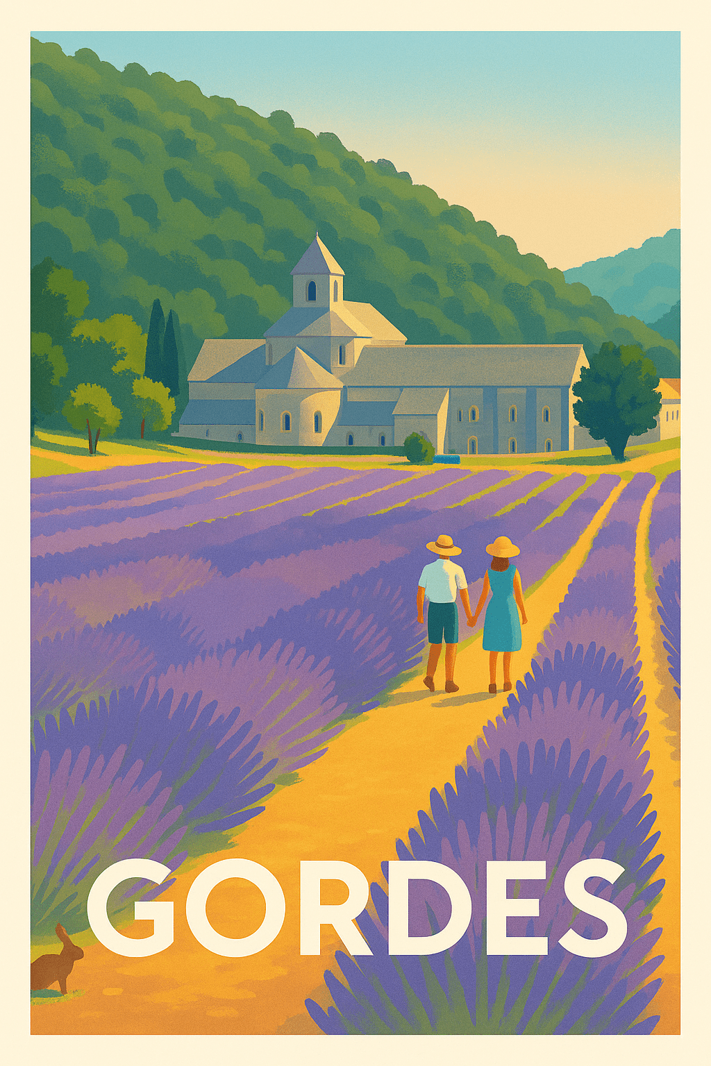Vaucluse France Pas de Cadre / 20 × 30cm Affiche de Gordes - Balade champêtre au cœur de la Provence