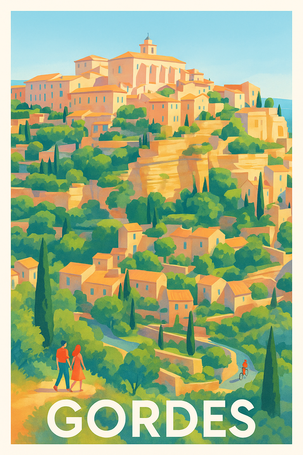 Vaucluse France Pas de Cadre / 20 × 30cm Affiche de Gordes - L'éclat provençal au cœur du Luberon