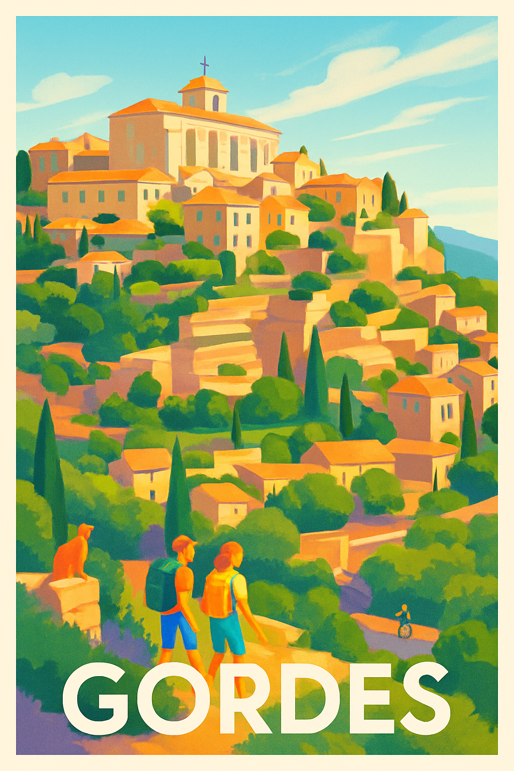 Vaucluse France Pas de Cadre / 20 × 30cm Affiche de Gordes - L'élégance provençale au sommet