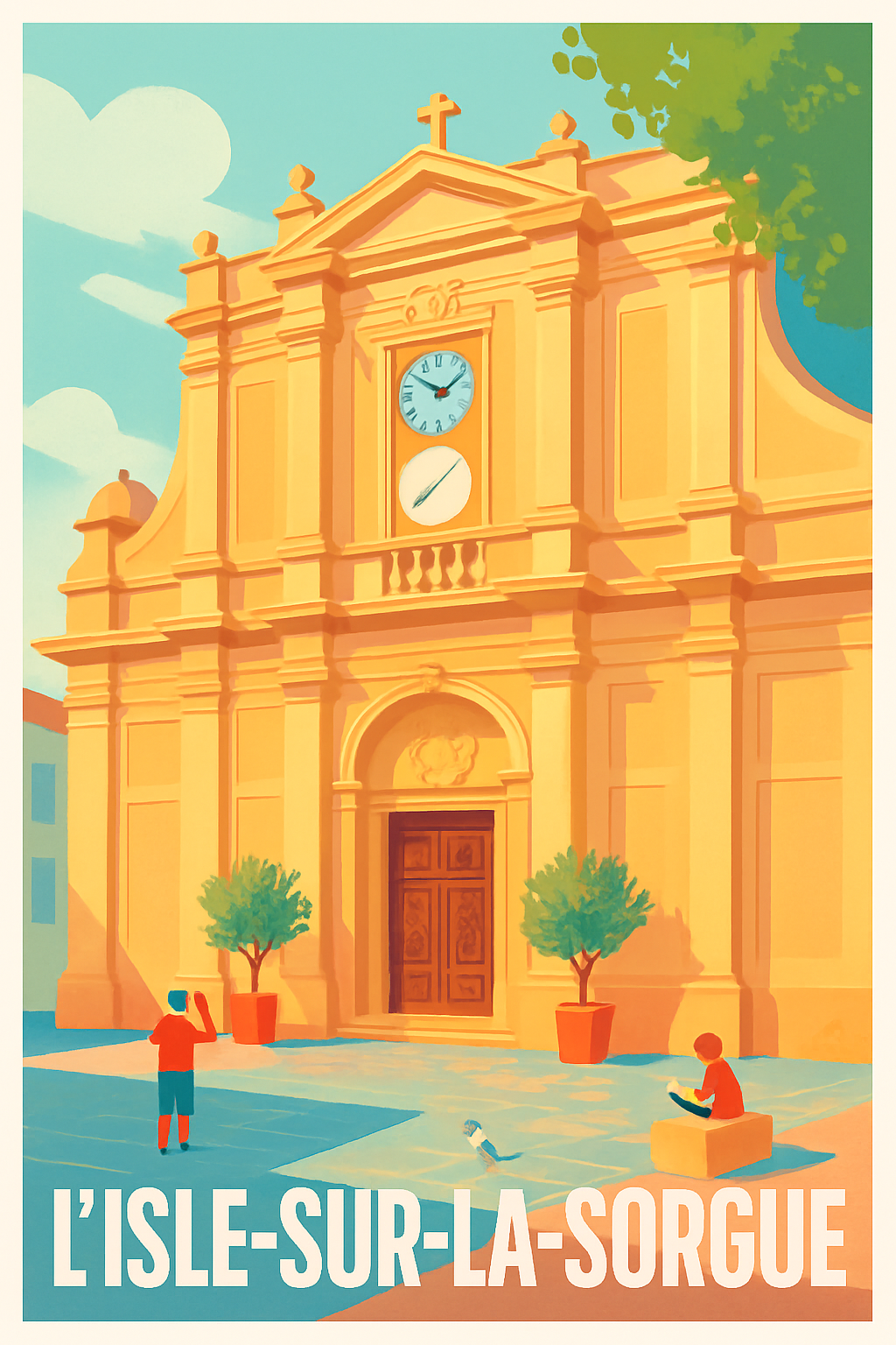 Vaucluse France Pas de Cadre / 20 × 30cm Affiche de L'Isle-sur-la-Sorgue - Charme Provençal Authentique