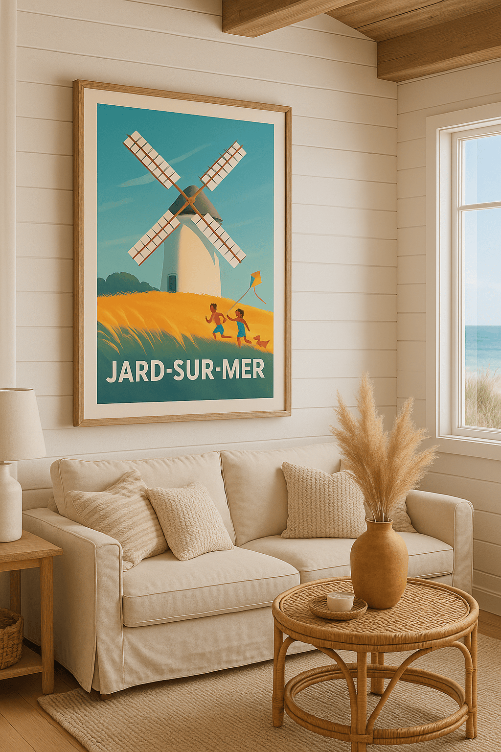 Affiche Jard-sur-Mer — L'été au vent des moulins · poster d'art de Jard-sur-Mer