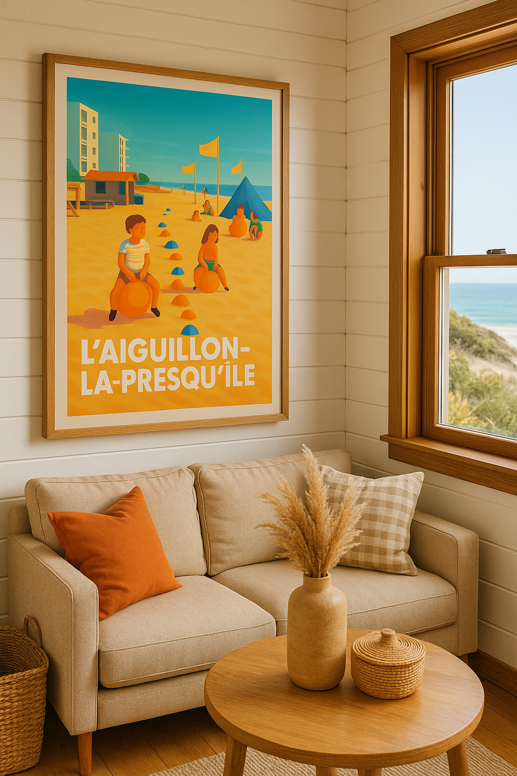 Vendée France Affiche de L'Aiguillon-la-Presqu'île - Vacances ensoleillées sur la plage