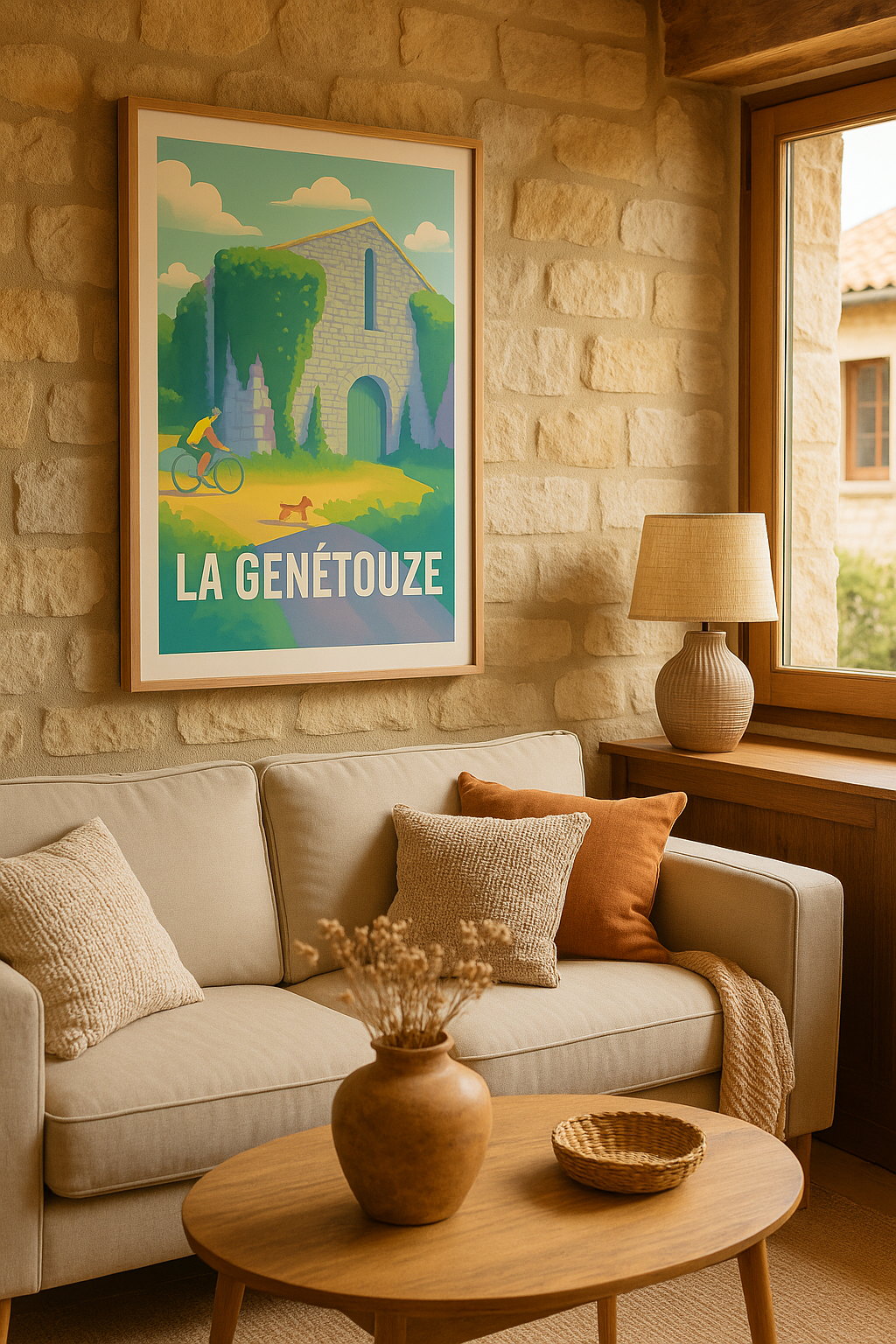 Affiche La Genétouze — Village paisible et verdoyant · poster d'art de La Genétouze