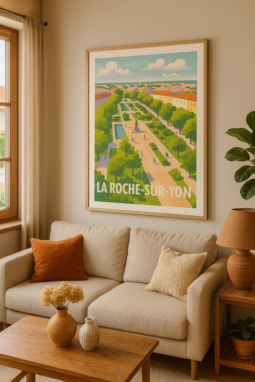 Vendée France Affiche de La Roche-sur-Yon - Le charme paisible du parc urbain