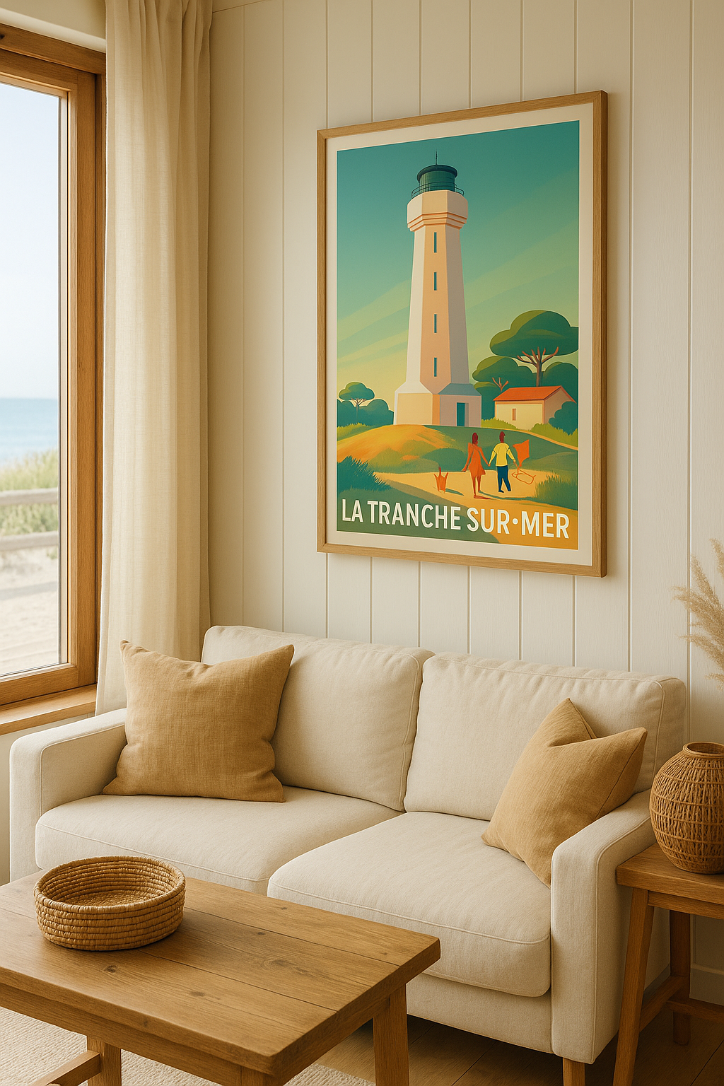 Vendée France Affiche de La Tranche-sur-Mer - Évasion côtière au phare emblématique
