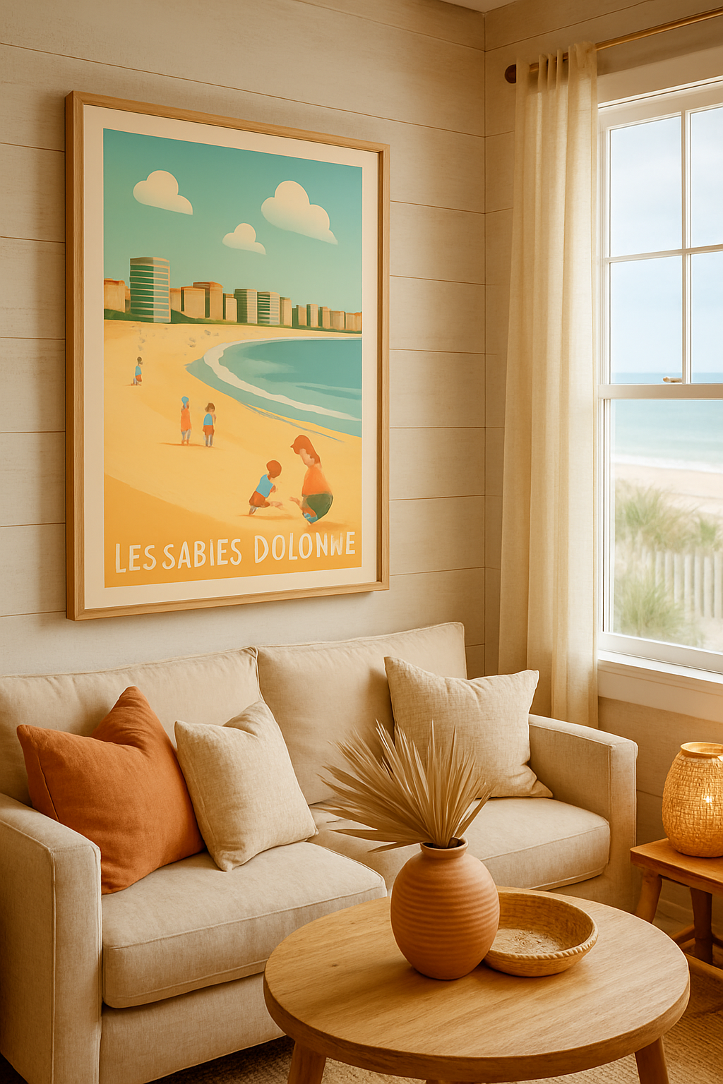 Affiche Les Sables-d'Olonne — L'évasion balnéaire en douceur · poster d'art de Les Sables-d'Olonne