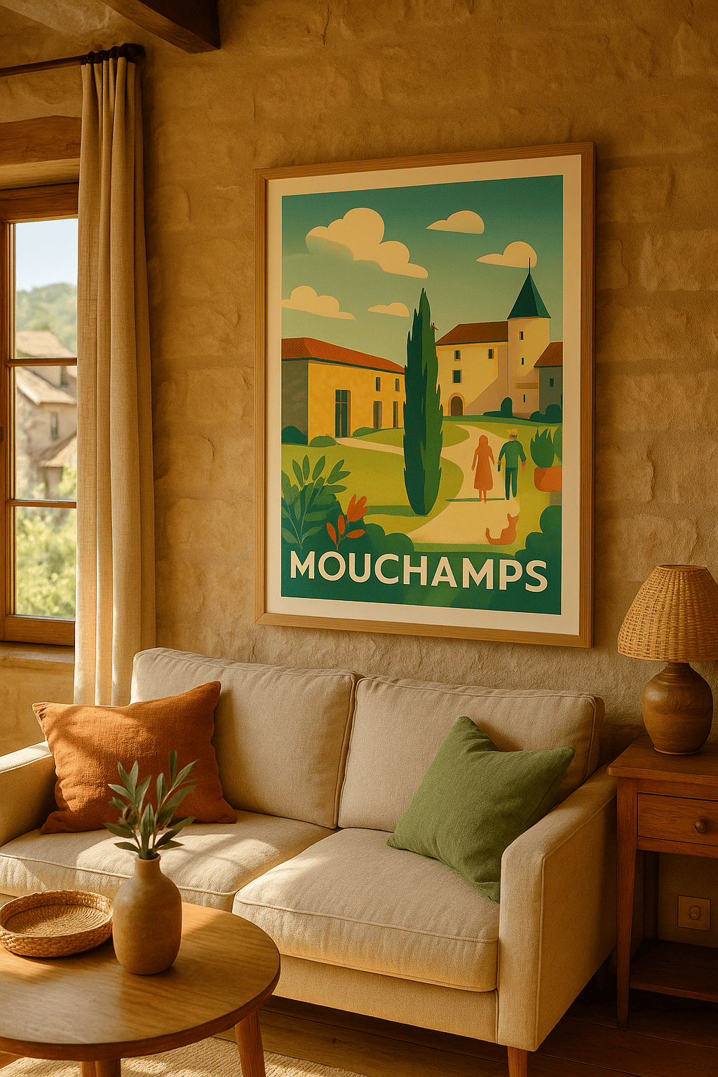 Affiche Mouchamps — Charme bucolique et douceur de vivre · poster d'art de Mouchamps