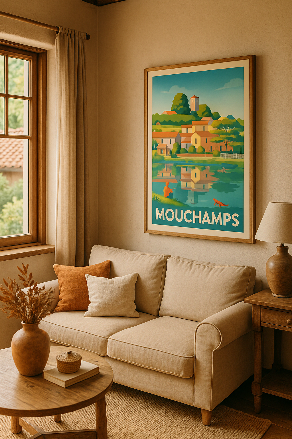 Vendée France Affiche de Mouchamps - Sérénité au bord de l'eau
