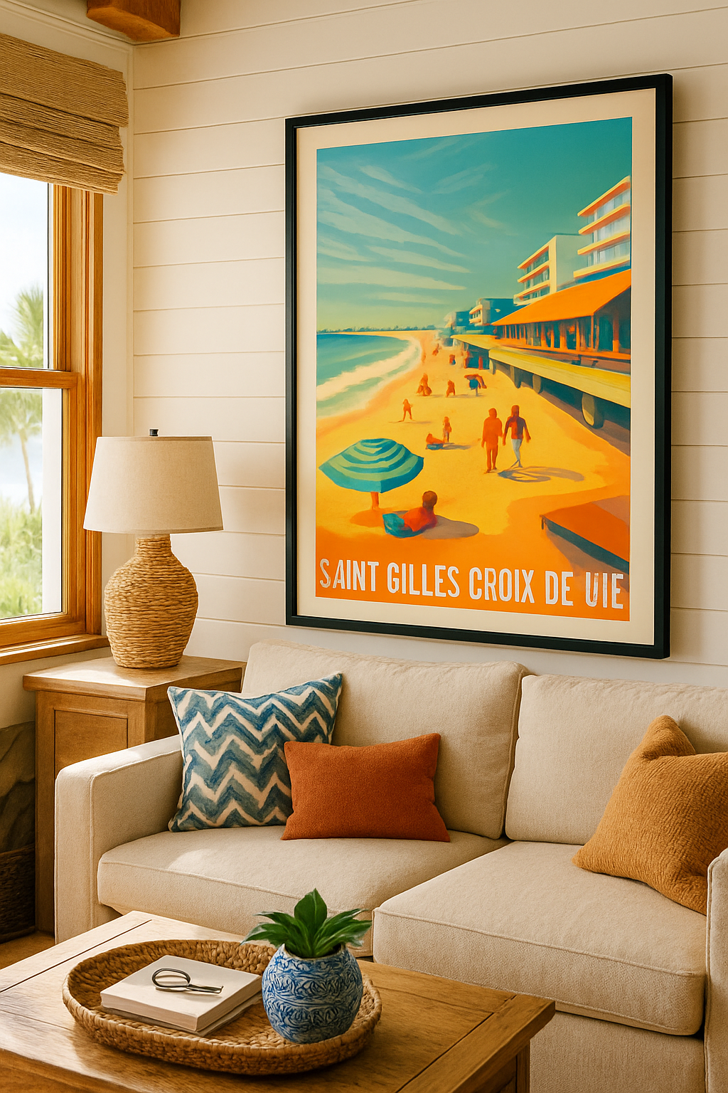 Vendée France Affiche de Saint-Gilles-Croix-de-Vie - Plage et douceur de vivre estivale