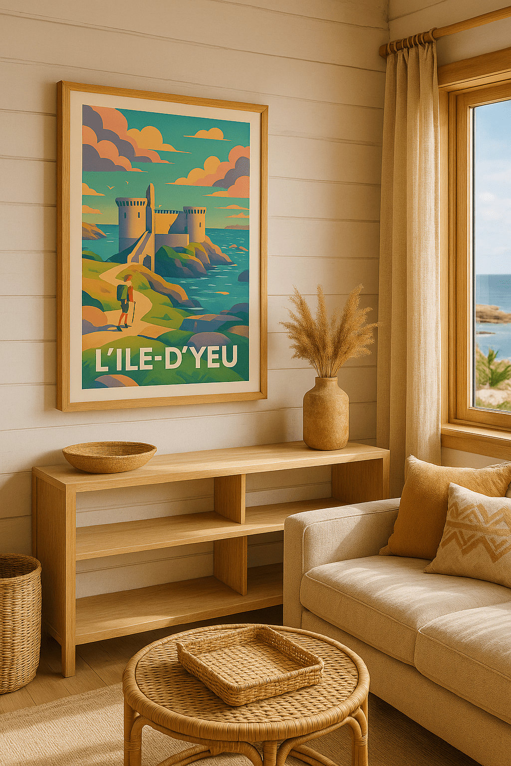 Affiche L'Île-d'Yeu — Évasion sauvage sur la côte vendéenne · poster d'art de L'Île-d'Yeu