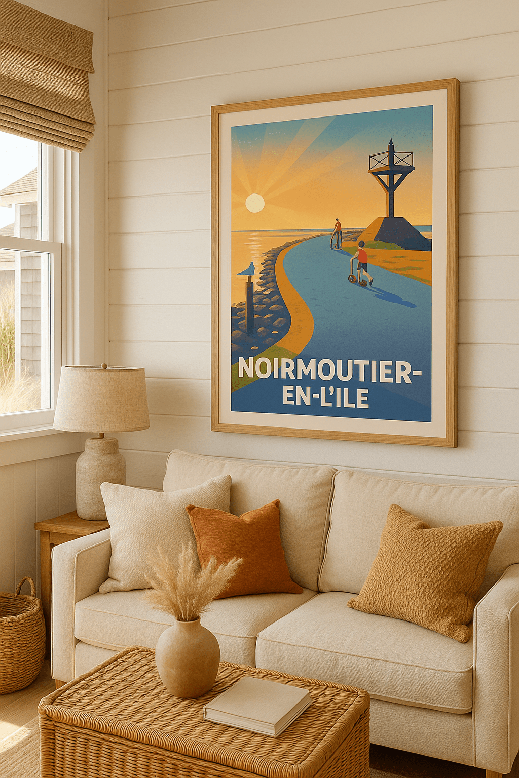 Affiche Noirmoutier-en-l’Île — Balade en bord d’océan · poster d'art de Noirmoutier-en-l’Île