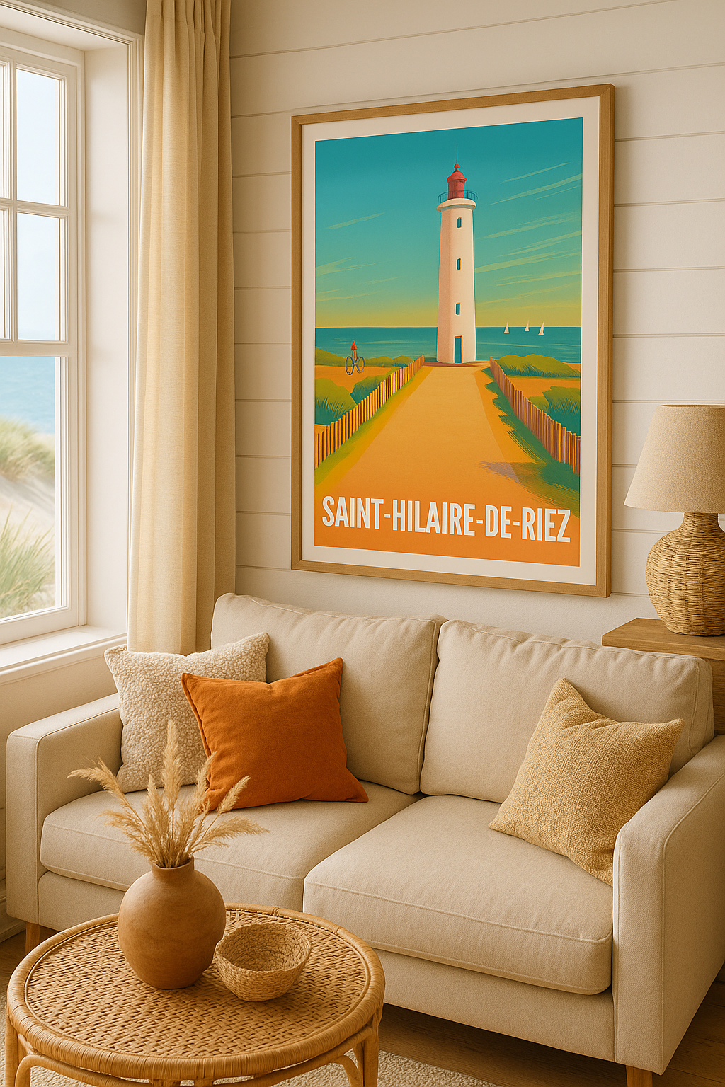 Affiche Saint-Hilaire-de-Riez — Escapade côtière et lumière marine · poster d'art de Saint-Hilaire-de-Riez