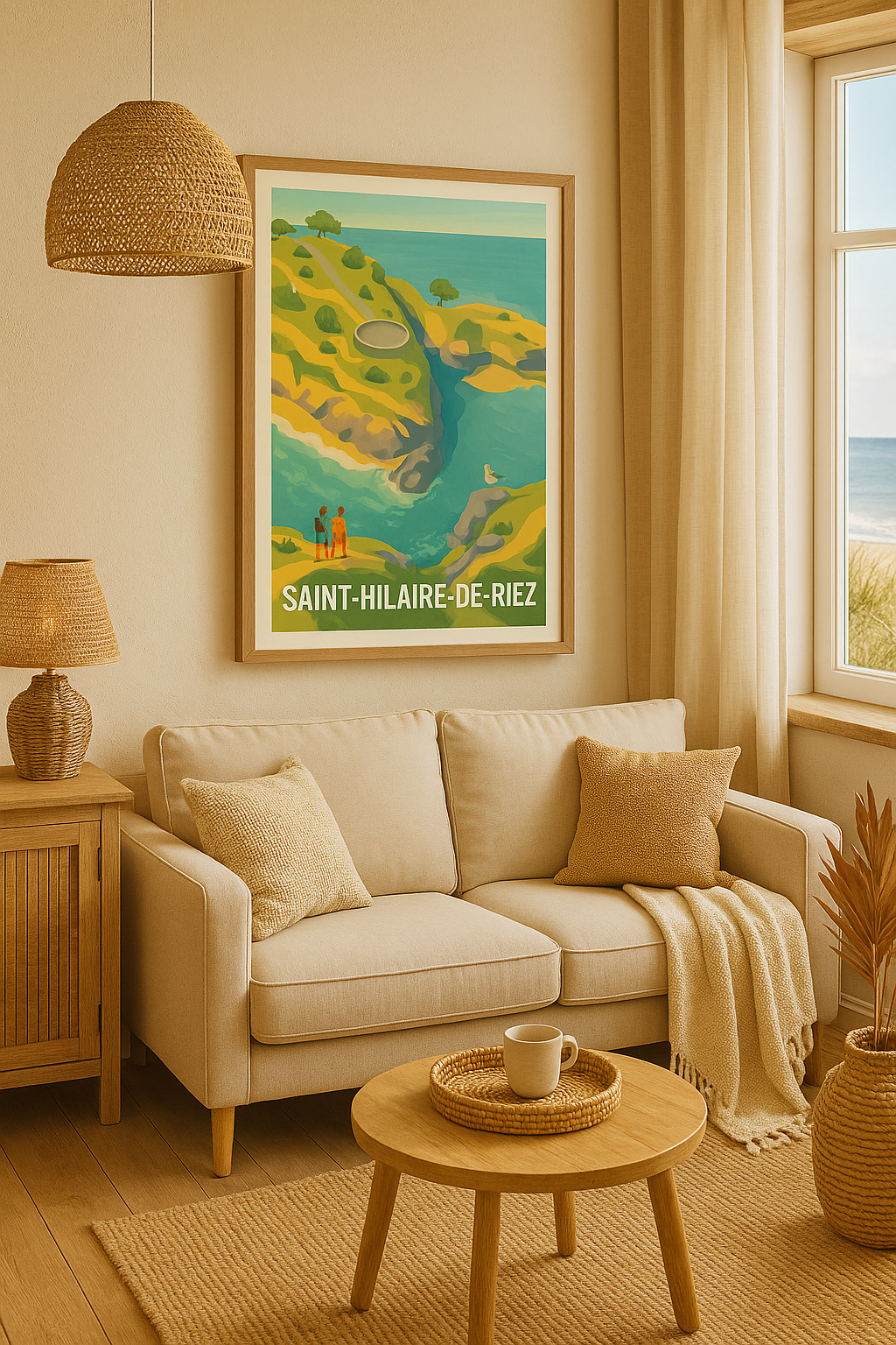 Affiche Saint-Hilaire-de-Riez — Escapade nature en bord de mer · poster d'art de Saint-Hilaire-de-Riez