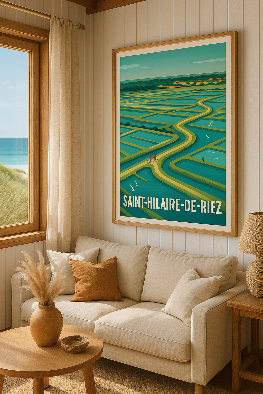 Vendée France Affiche Saint-Hilaire-de-Riez - Évasion nature entre marais et océan