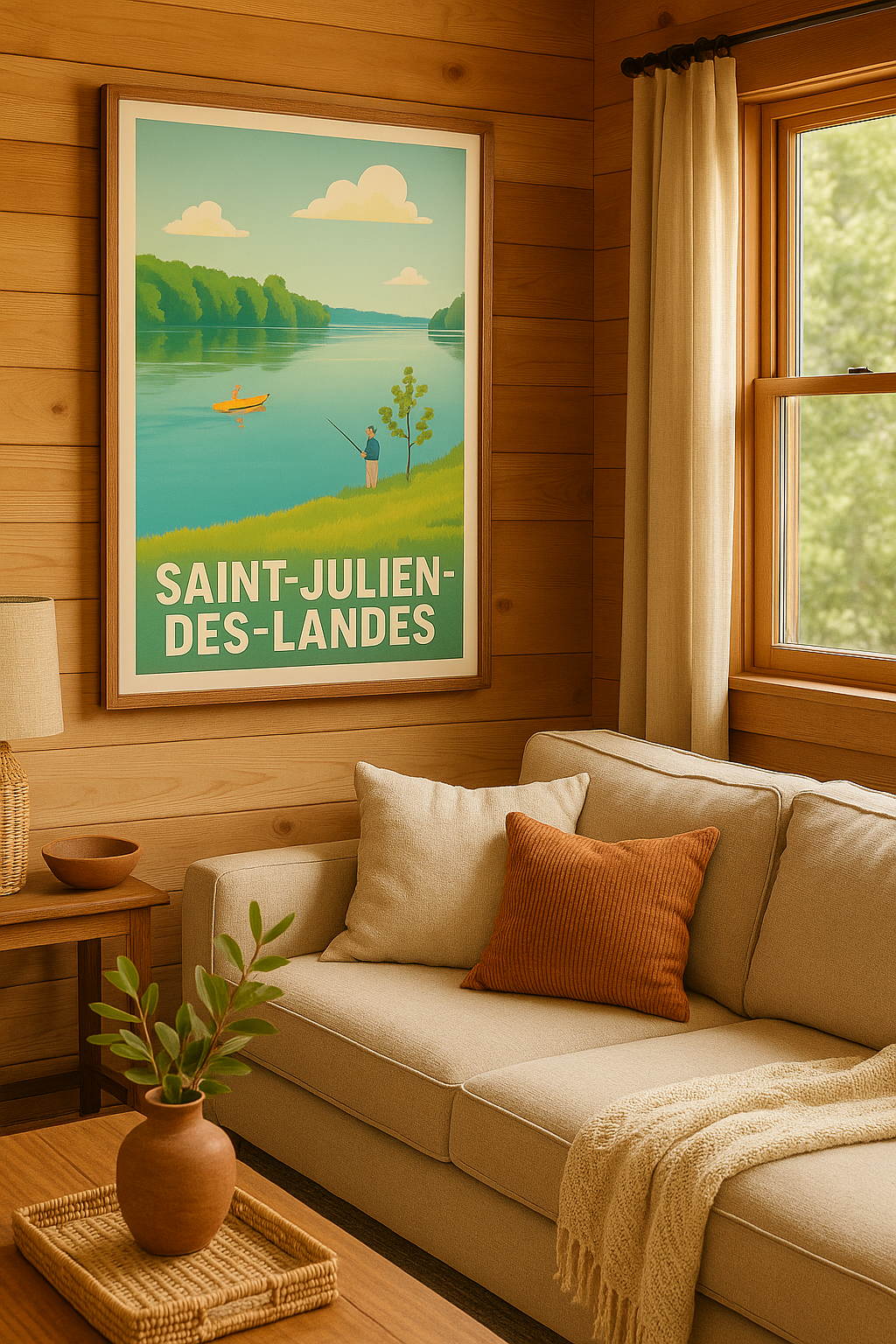 Affiche Saint-Julien-des-Landes — Évasion au fil de l'eau · poster d'art de Saint-Julien-des-Landes