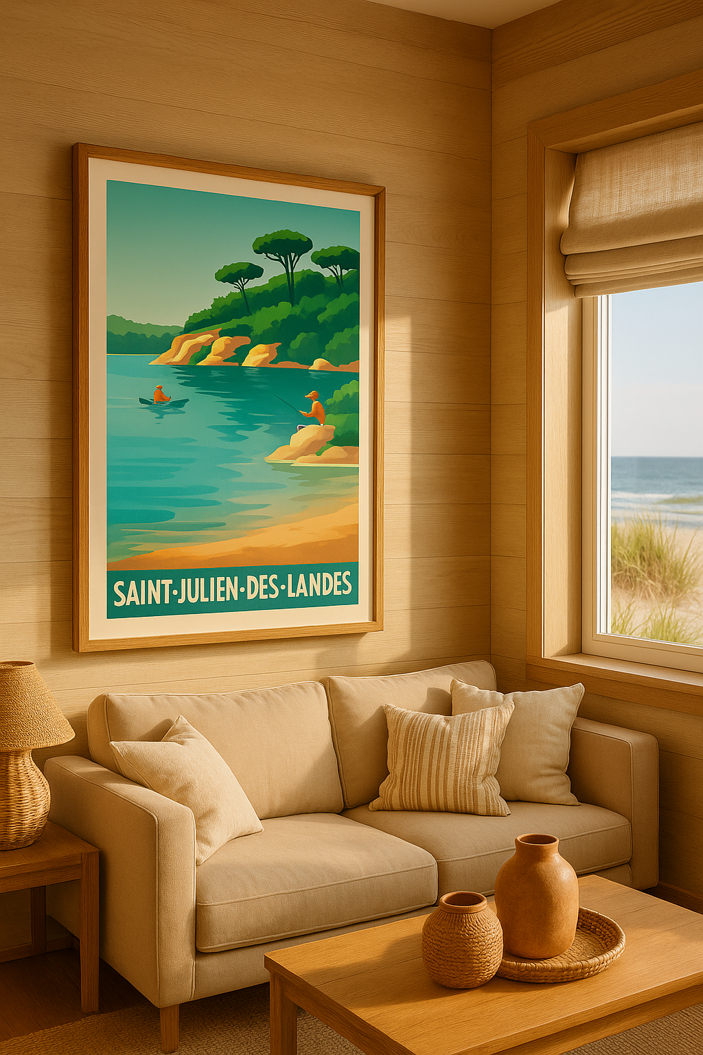 Affiche Saint-Julien-des-Landes — Évasion nature et détente au bord de l'eau · poster d'art de Saint-Julien-des-Landes