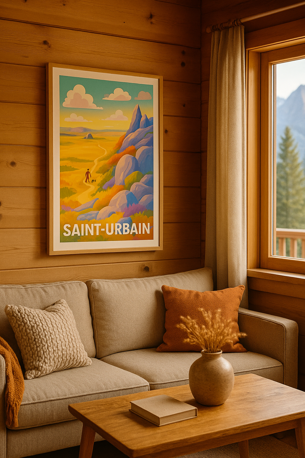 Affiche Saint-Urbain — L'évasion nature au cœur des montagnes · poster d'art de Saint-Urbain