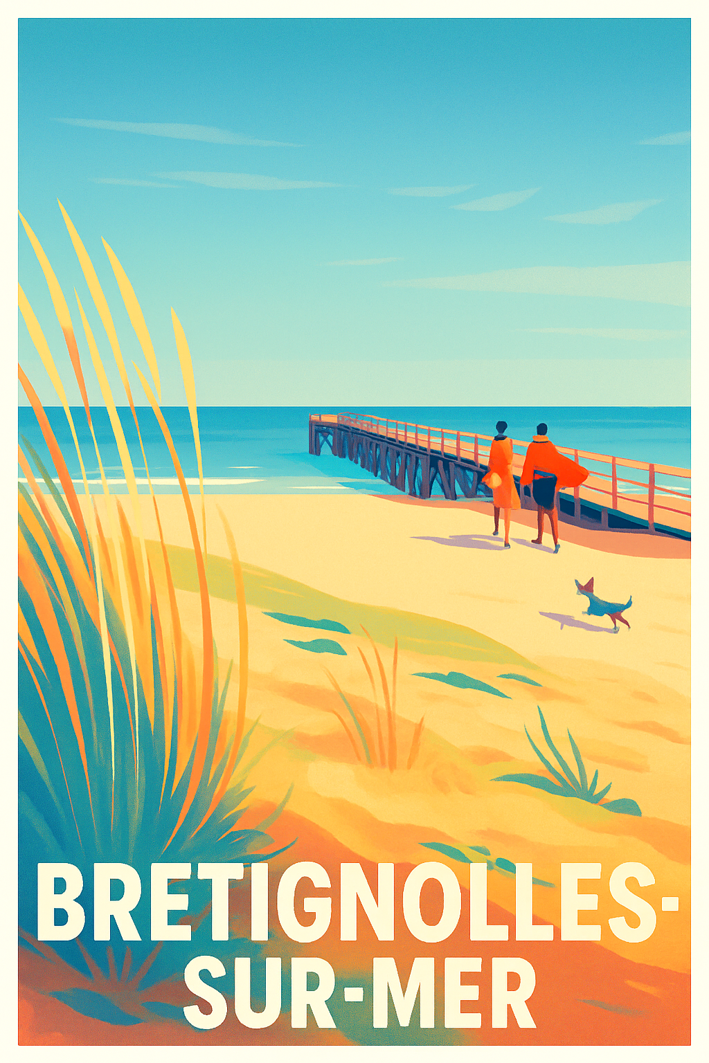 Vendée France Pas de Cadre / 20 × 30cm Affiche de Bretignolles-sur-Mer - Douceur et sérénité au bord de l'océan