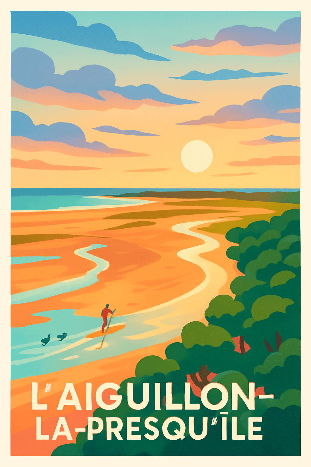 Vendée France Pas de Cadre / 20 × 30cm Affiche de L'Aiguillon-la-Presqu'île - Évasion nature et douceur de vivre