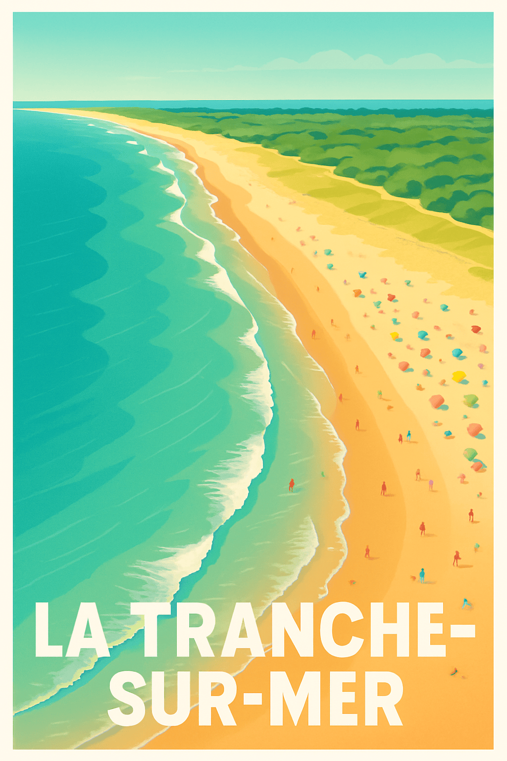 Vendée France Pas de Cadre / 20 × 30cm Affiche de La Tranche-sur-Mer - Évasion balnéaire ensoleillée