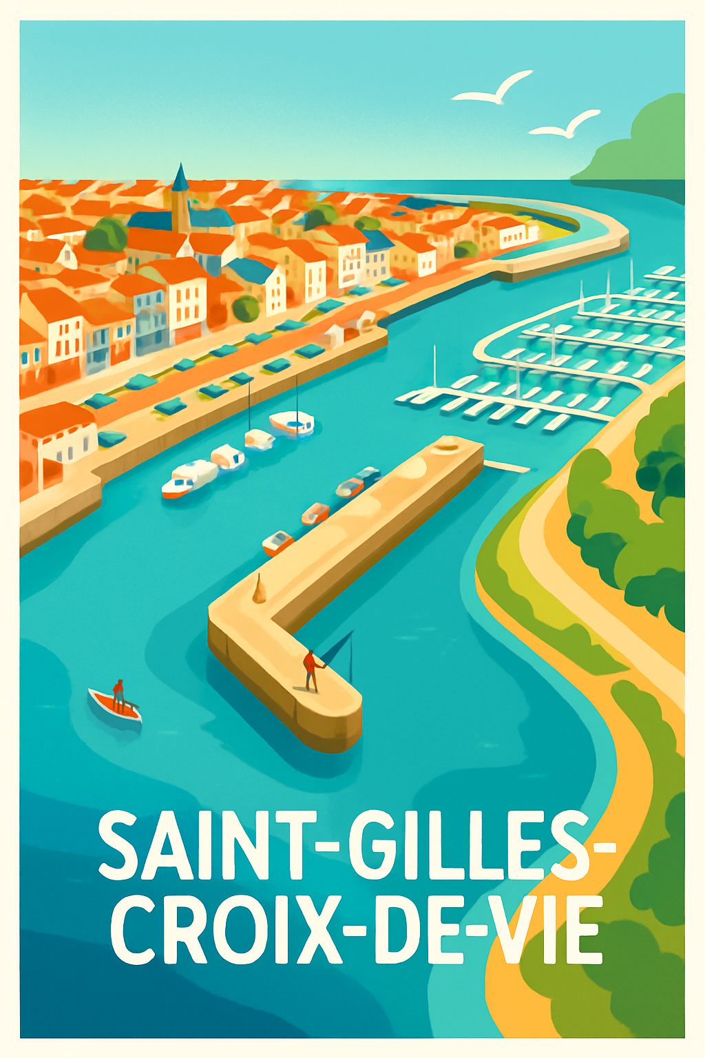 Affiche Saint-Gilles-Croix-de-Vie — Escapade marine et charme côtier · poster d'art de Saint-Gilles-Croix-de-Vie