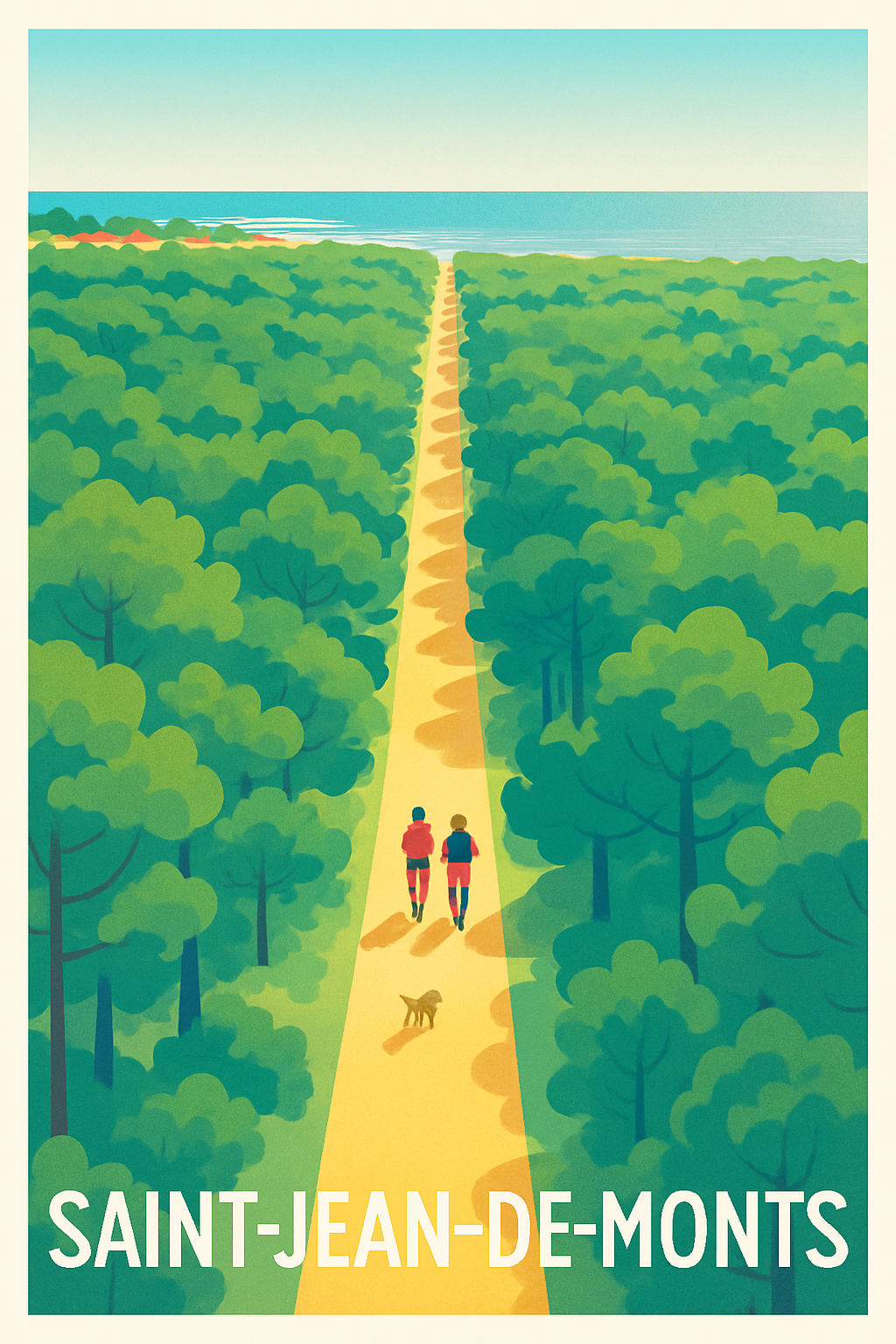 Vendée France Pas de Cadre / 20 × 30cm Affiche de Saint-Jean-de-Monts - Évasion nature au bord de l'océan