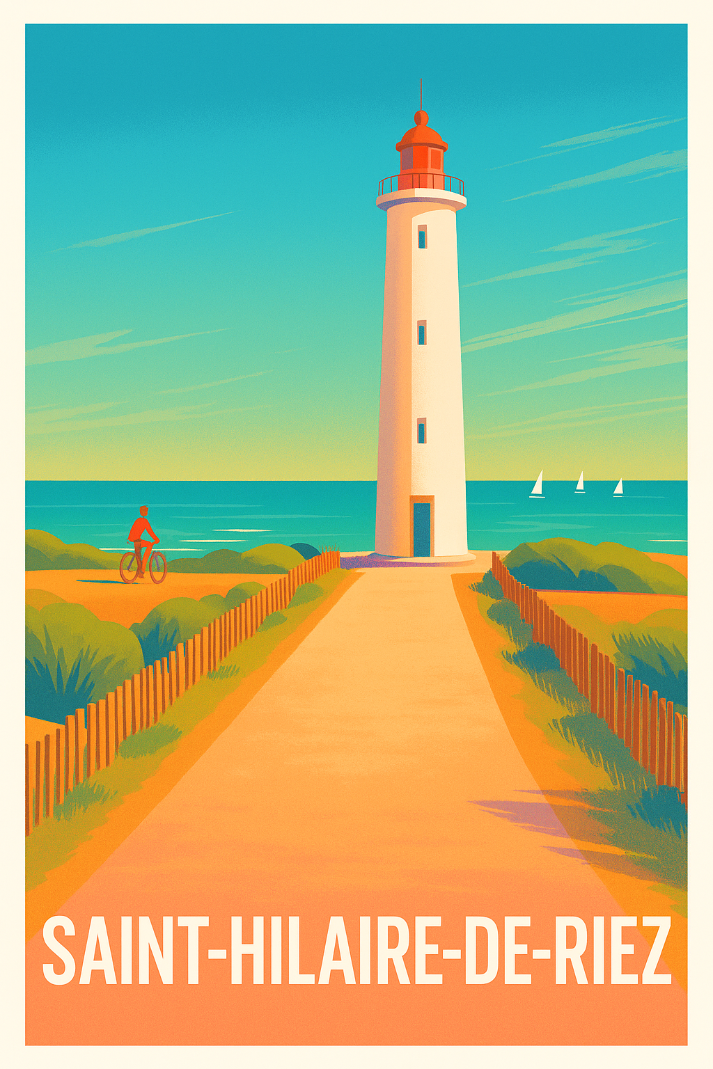 Vendée France Pas de Cadre / 20 × 30cm Affiche Saint-Hilaire-de-Riez - Escapade côtière et lumière marine