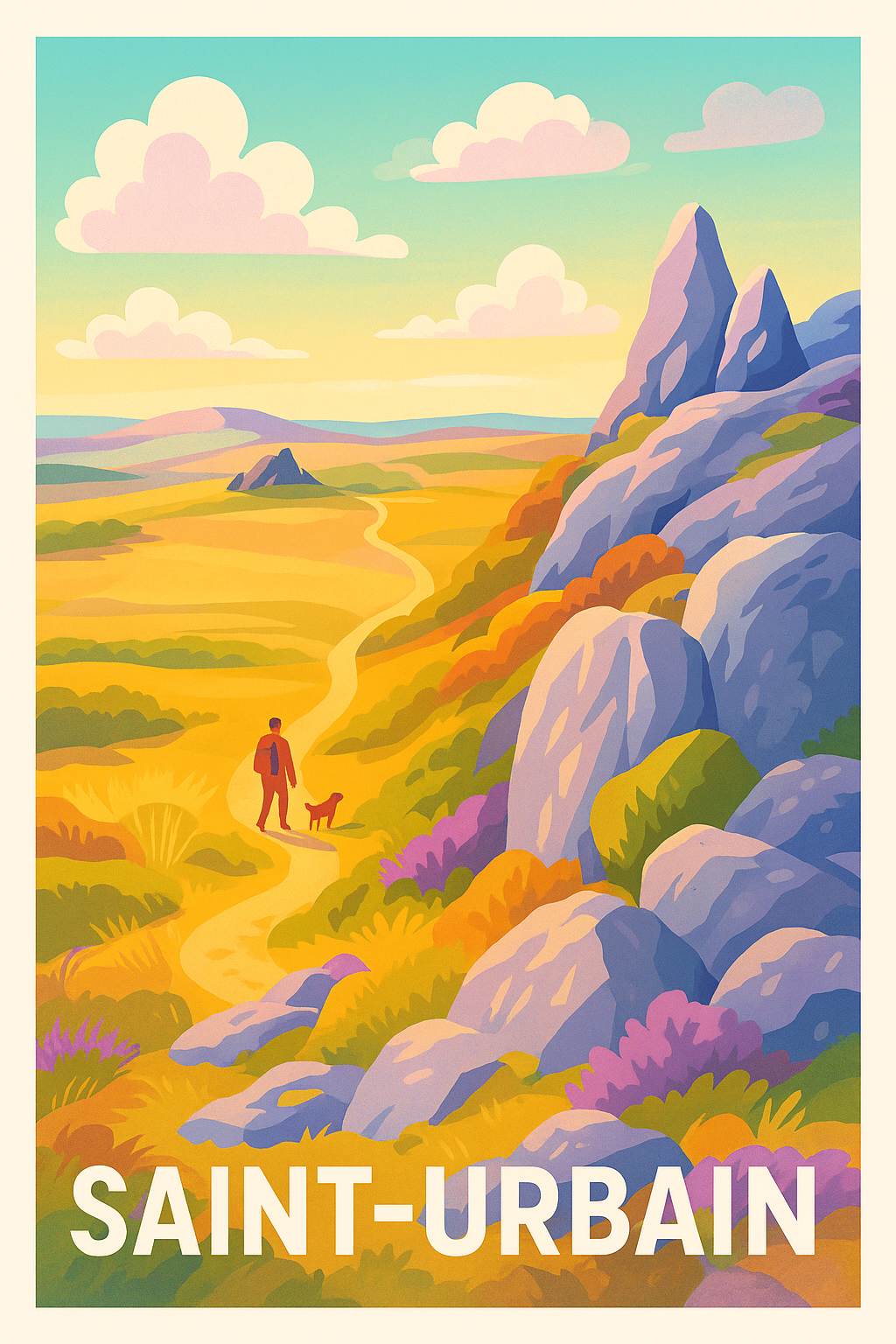Vendée France Pas de Cadre / 20 × 30cm Affiche Saint-Urbain - L'évasion nature au cœur des montagnes