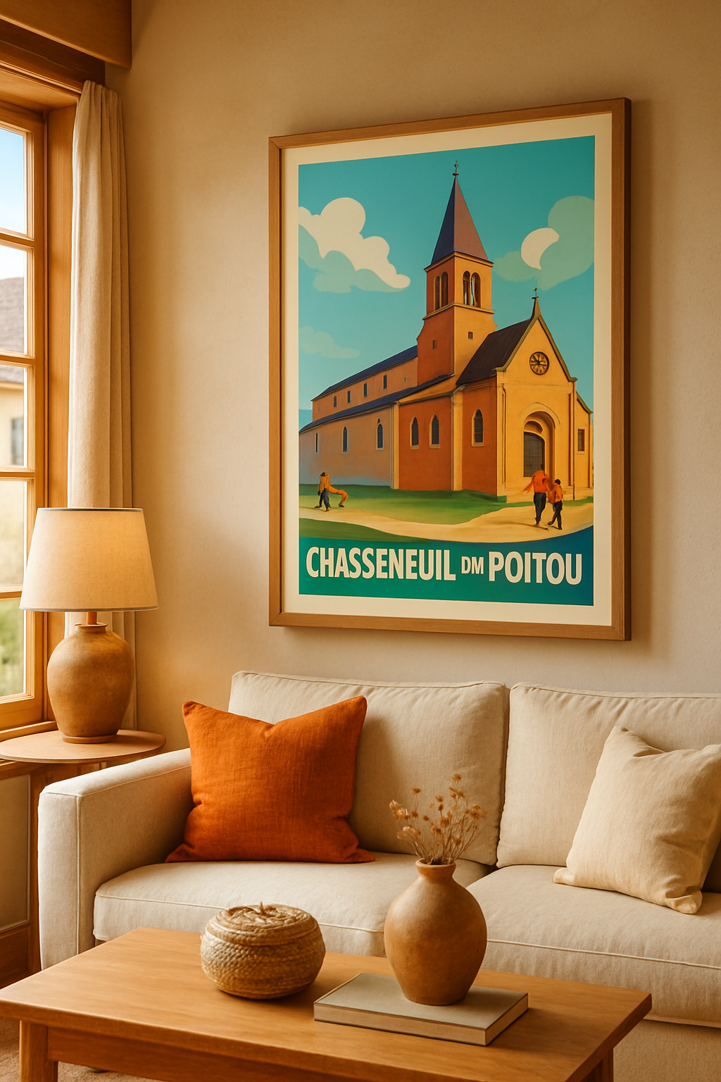 Affiche Chasseneuil-du-Poitou — Charme et histoire à l'horizon · poster d'art de Chasseneuil-du-Poitou