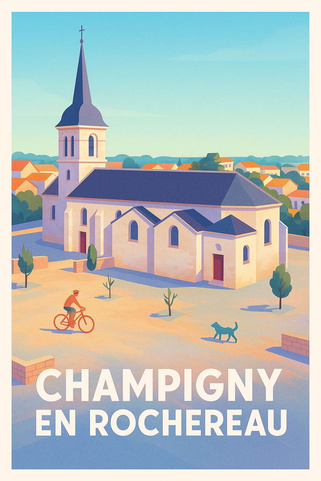 Affiche Champigny en Rochereau — Charme et Sérénité Villageoise · poster d'art de Champigny en Rochereau