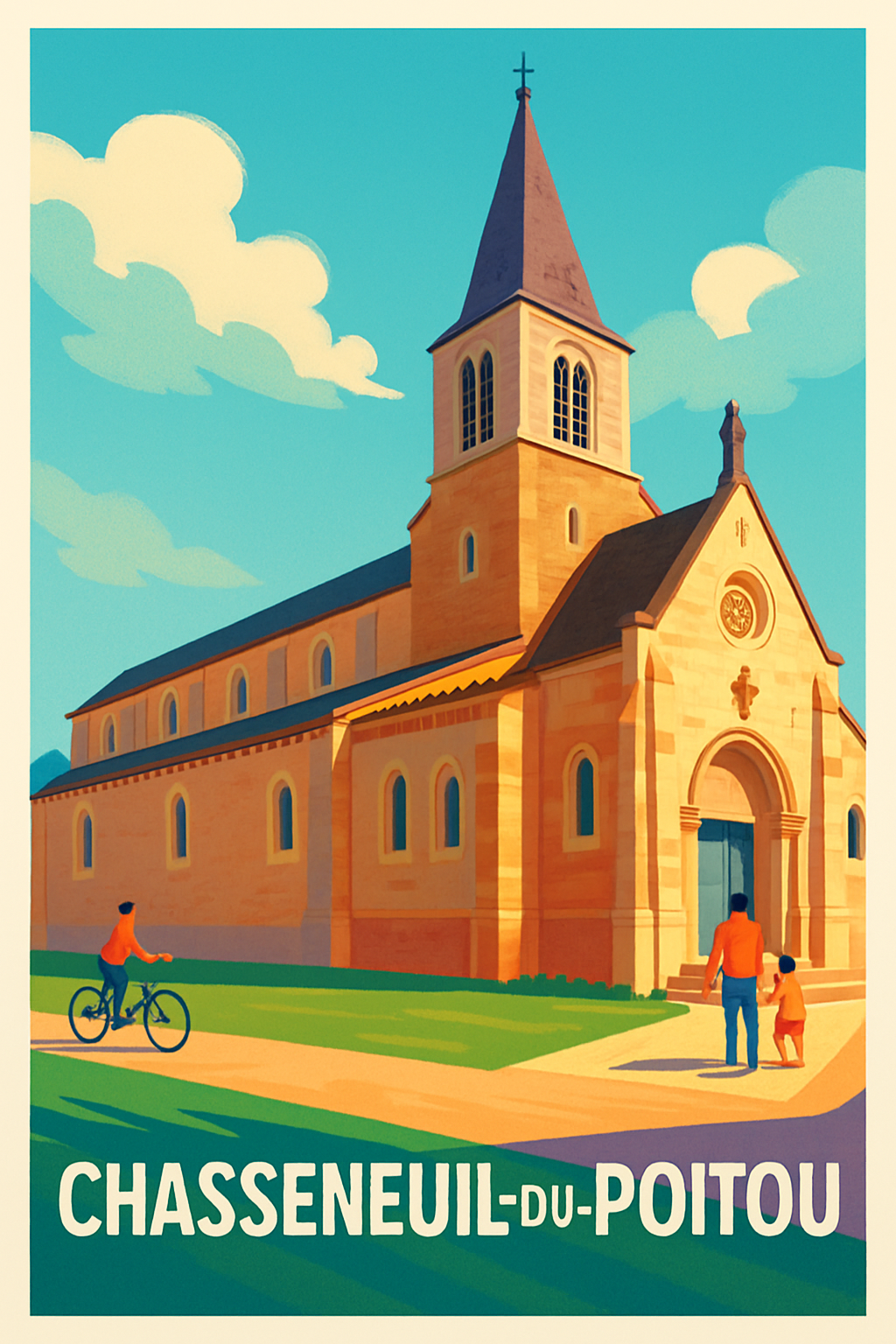 Affiche Chasseneuil-du-Poitou — Charme et histoire à l'horizon · poster d'art de Chasseneuil-du-Poitou